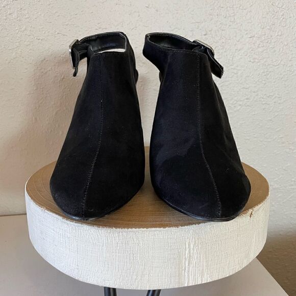 Penny Loves Kenneth Black Suede Chunky Heels Size 7.5M EUC - Picture 3 of 6